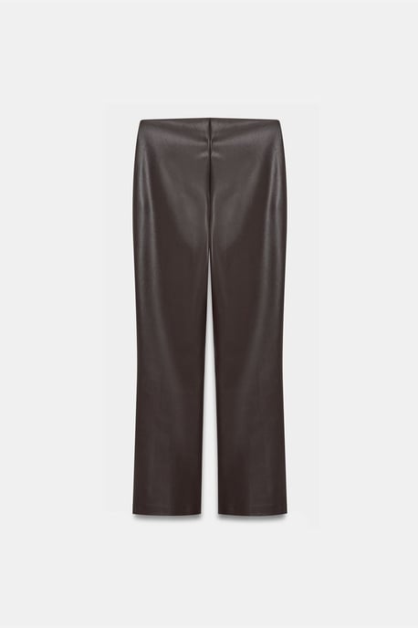 Hochtaillierte Faux-Leder-Flared-Leggings - Image 6