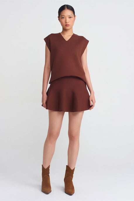 Damen Ribbed V-Ausschnitt Strickweste - Image 3