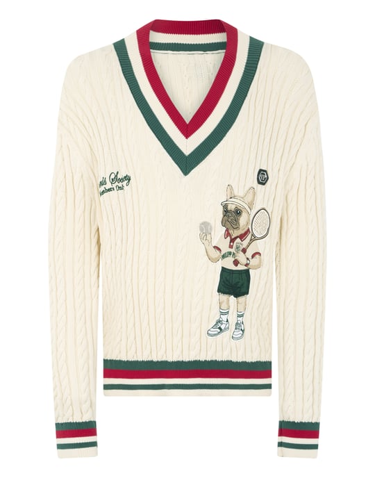 V-Neck Pullover Plein Tennis - Image 1