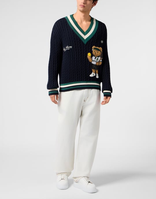 V-Neck Pullover Plein Tennis - Image 4