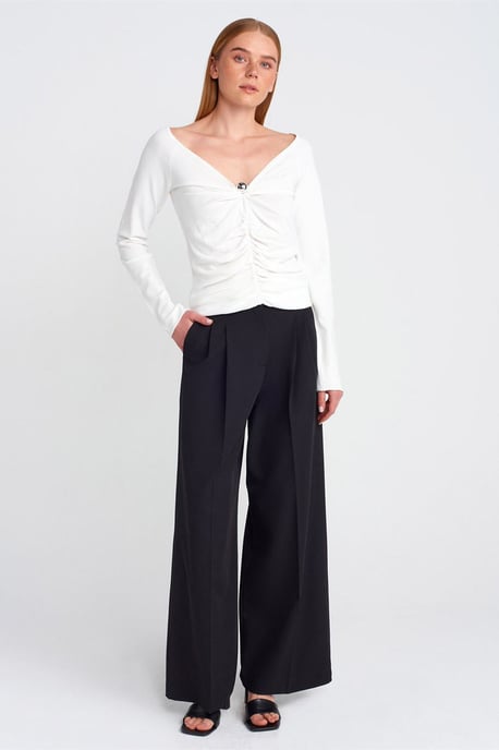 Damen Slim Fit Ripp-Strick V-Ausschnitt Pulli - Image 3