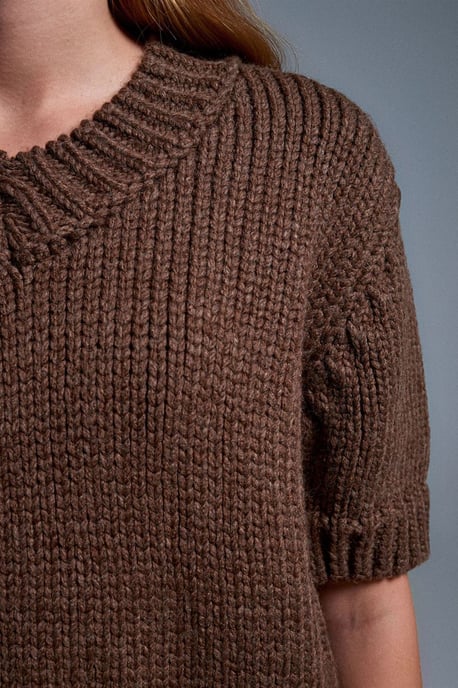 Damen V-Ausschnitt Rippstrickpullover - Image 4