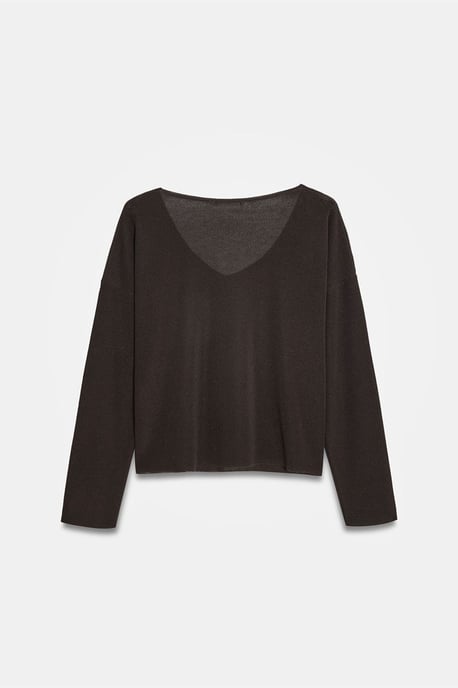 Damen V-Ausschnitt Rippstrickpullover - Image 6