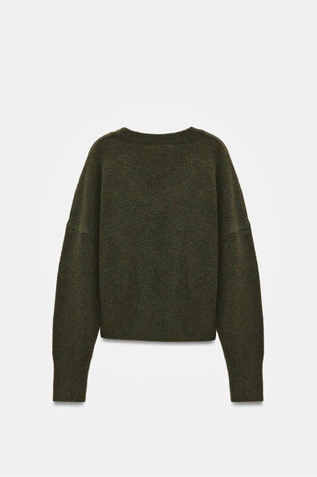 Damen V-Ausschnitt Rippstrickpullover - Image 6