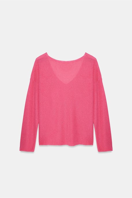 Damen V-Ausschnitt Rippstrickpullover - Image 6