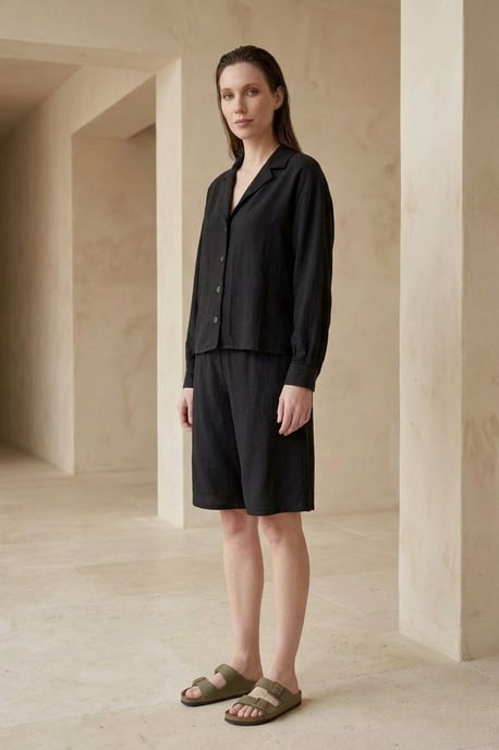 Baumwoll-Popelin-Shirt- und Shorts-Set - Image 2
