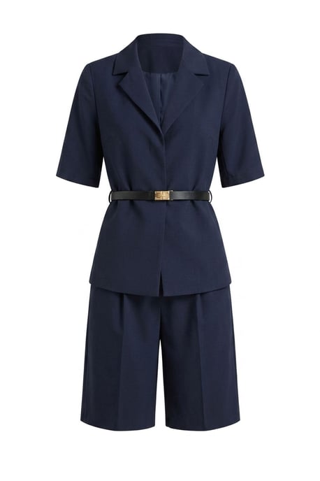 Gürteltop-Jacke und Hosen mit weitem Bein Set - Image 3