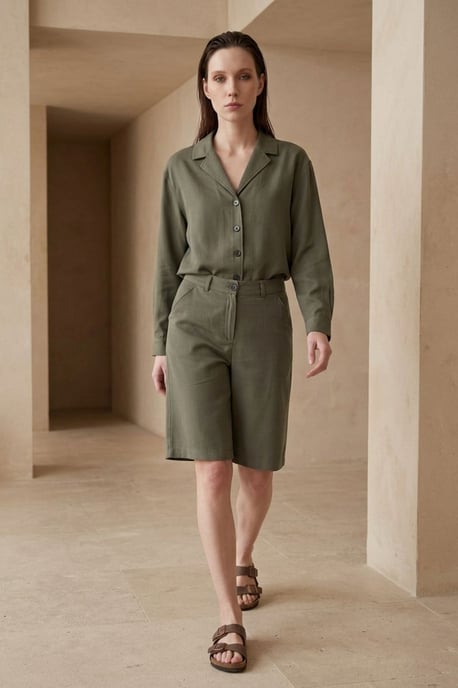 Baumwoll-Popeline-Shirt- und Shorts-Set - Image 1