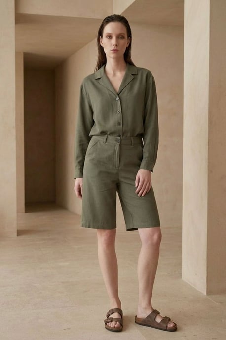 Baumwoll-Popeline-Shirt- und Shorts-Set - Image 3