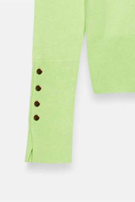 Damen Rollkragenstrickpullover mit Knöpfen - Image 3