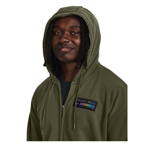 Under Armour - "Project Rock" Hoodie mit durchgehendem Reißverschluss für Herren, leger (Grün) - Image 4