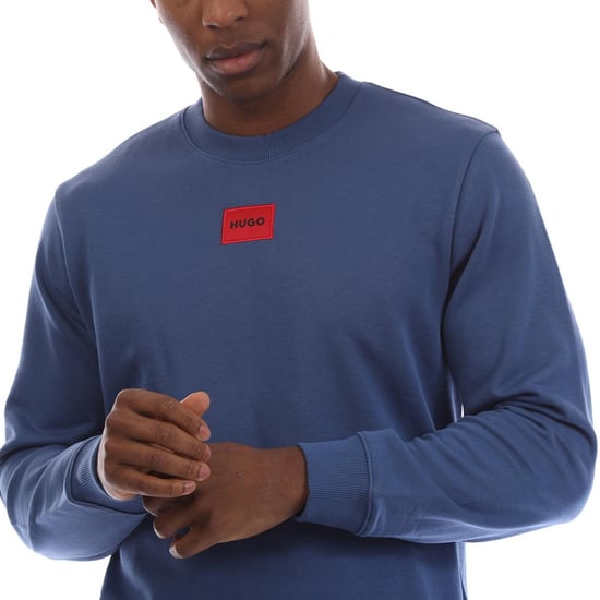 Hugo - Sweatshirt für Herren, Gerippter Kragen, Regulär (Mittelblau) - Image 3