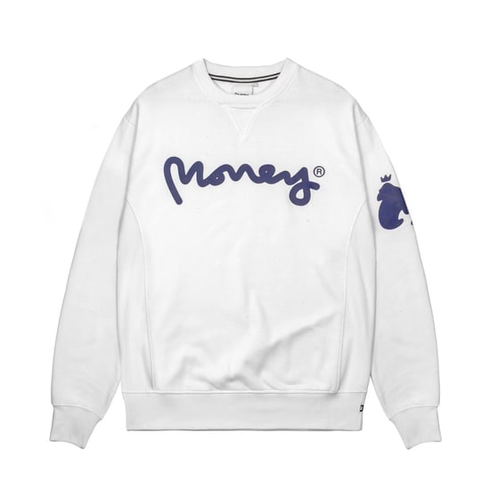 Money - Sweatshirt für Herren/Damen Unisex, Logo, Jerseyware, Langärmlig (Weiß) - Image 1