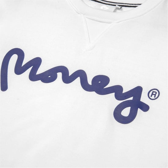 Money - Sweatshirt für Herren/Damen Unisex, Logo, Jerseyware, Langärmlig (Weiß) - Image 3