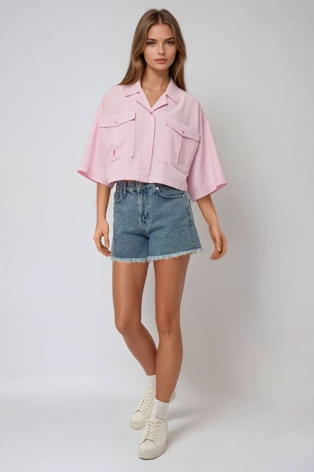 Crop-Shirt mit einer Taschenoptik - Image 4