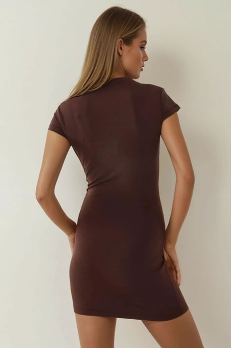 Bodycon-Minikleid mit Rundhalsausschnitt - Image 4