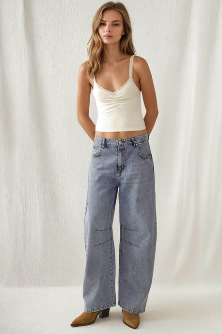 Mittlere Taille Barrel Jeans - Image 6