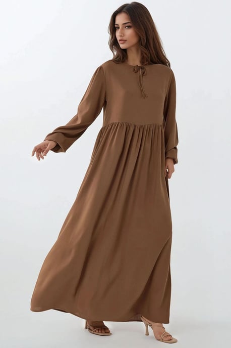 Maxikleid mit A-Linie und Rundhalsausschnitt - Image 3