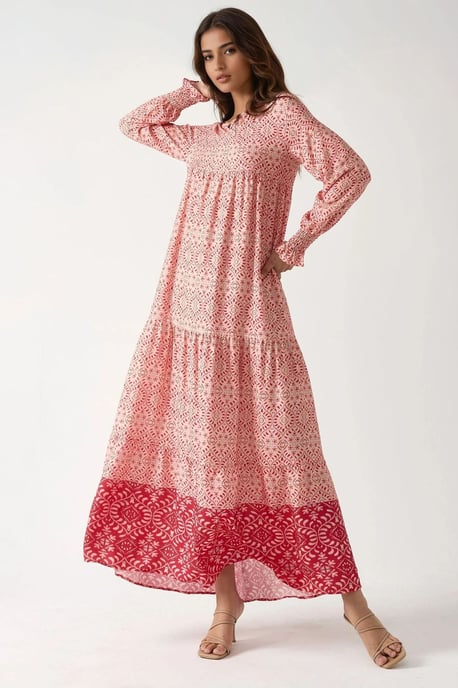 Bedrucktes Viskose-Maxikleid mit Rundhalsausschnitt - Image 3