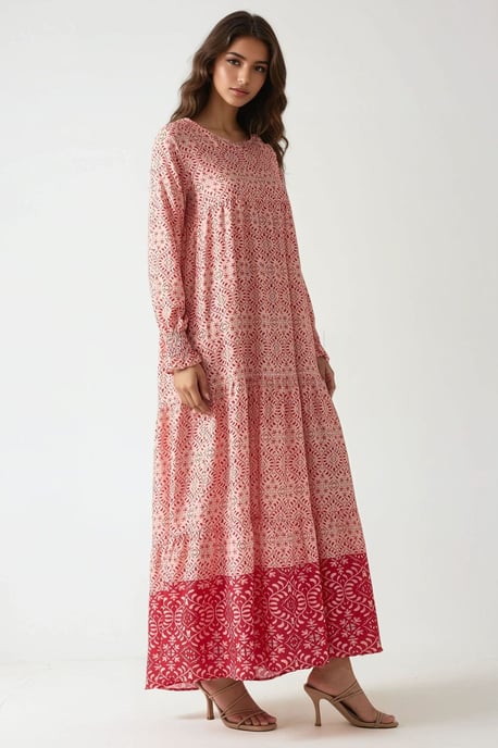 Bedrucktes Viskose-Maxikleid mit Rundhalsausschnitt - Image 4