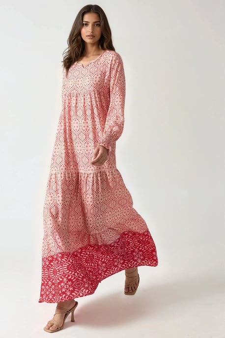 Bedrucktes Viskose-Maxikleid mit Rundhalsausschnitt - Image 5