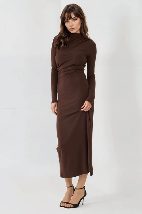 Bodycon Drapiertes Midi-Kleid - Image 4
