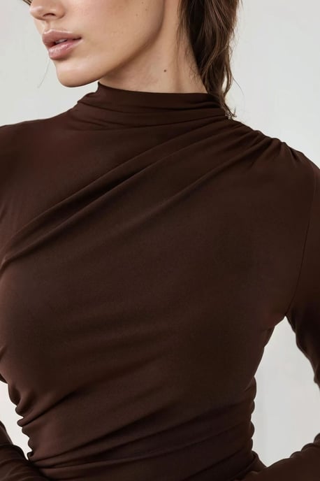 Bodycon Drapiertes Midi-Kleid - Image 5