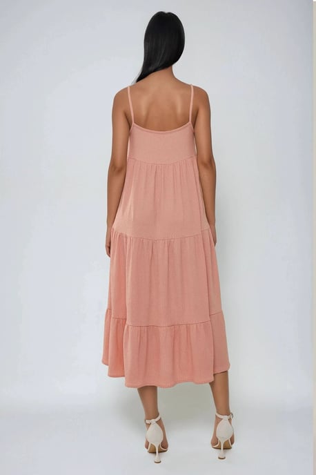 Strukturiertes A-Linien Midi-Kleid - Image 5