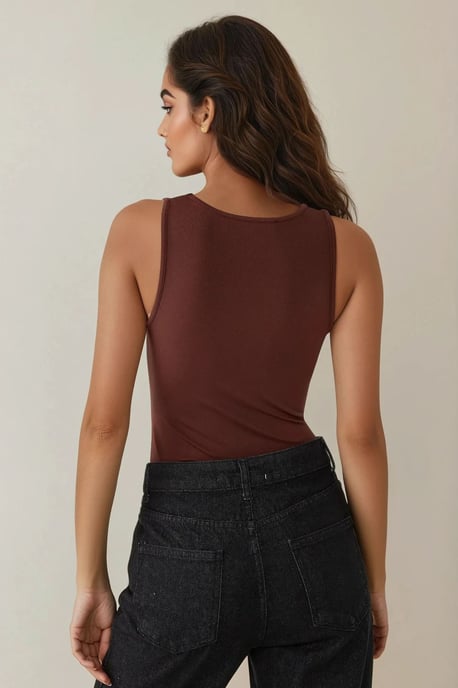 Scoop-Neck Ärmeloses Slim-Fit Stricktanktop - Image 5