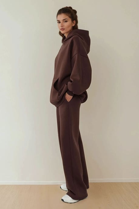 Lockerer Oversized-Pullover mit Kapuze und Kängurutasche - Image 2