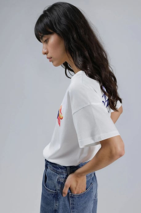 Übergröße Bedrucktes Rundhals-T-Shirt - Image 2