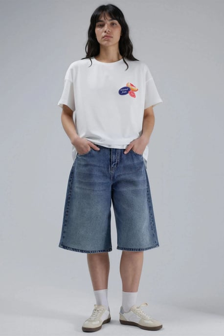 Übergröße Bedrucktes Rundhals-T-Shirt - Image 4