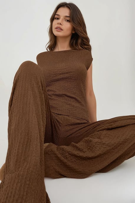 Lässige weite Strickhose mit Textur - Image 2