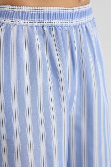 Gestreifte Hose mit weitem Bein und elastischem Bund - Image 4