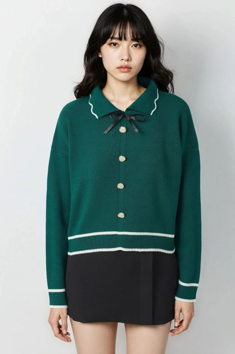 Texturiertes Poloshirt mit Rippendetail - Image 6