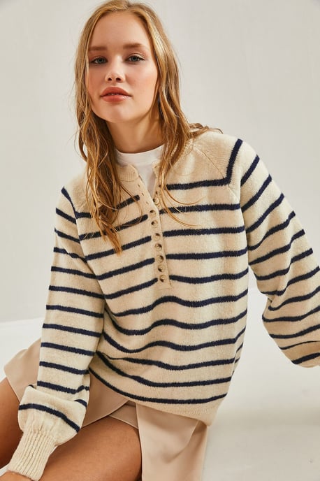 Knopfkragen-Strickpullover - Image 5