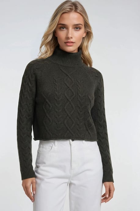 Rippstrick-Pullover mit Argyle-Muster und halbem Stehkragen - Image 4