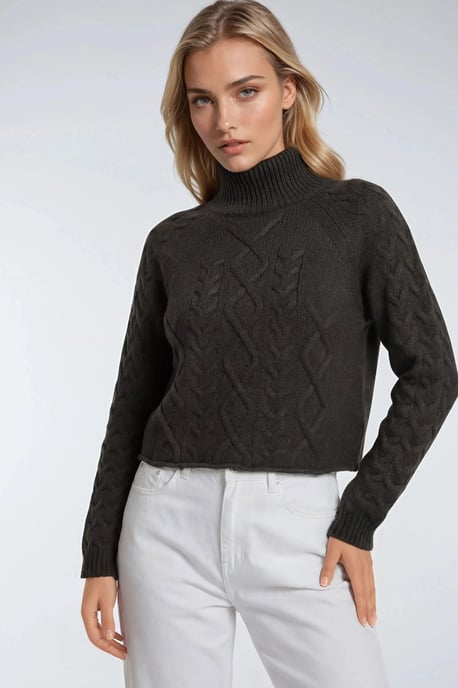 Rippstrick-Pullover mit Argyle-Muster und halbem Stehkragen - Image 5