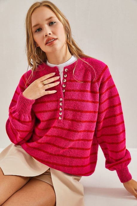 Knopfkragen-Strickpullover - Image 1