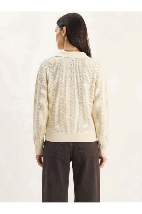 Strukturierter Polo-Kragen-Pullover - Image 4