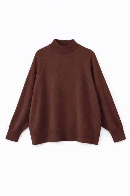 Oversized Rippstrick-Halbrollkragenpullover - Image 2