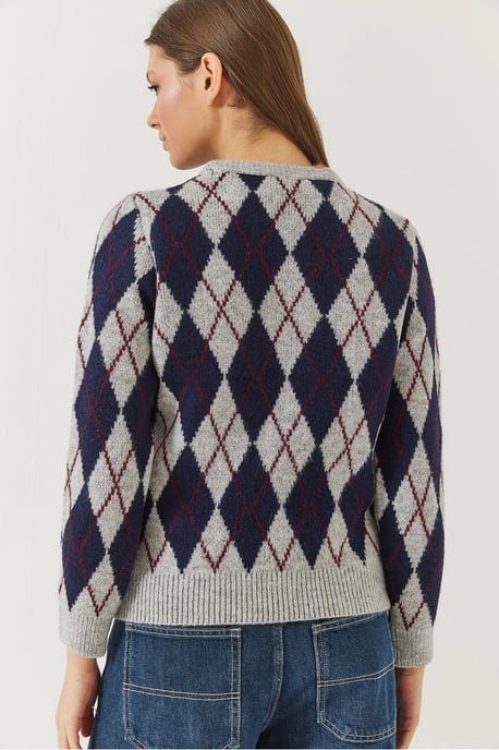 Baklava-Muster Crew-Neck Strickpullover - Image 4