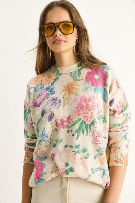 Musterstrickpullover mit Rundhalsausschnitt - Image 1