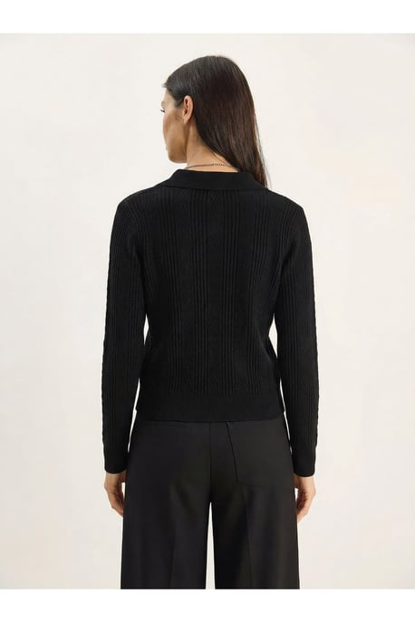 Strukturierter Polo-Kragen-Pullover - Image 5