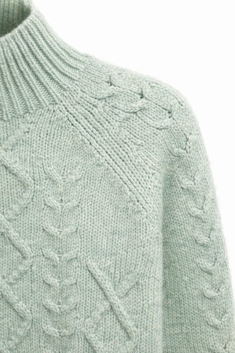 Rippstrick-Pullover mit Argyle-Muster und halbem Stehkragen - Image 2