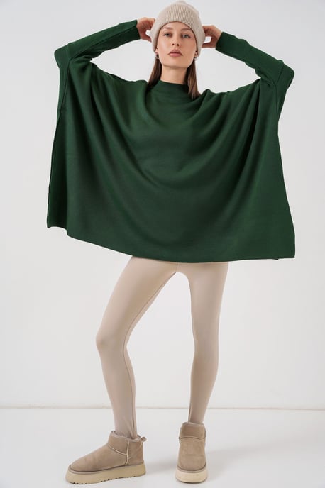 Oversized Halbsteher-Langarm-Strickpullover - Image 2