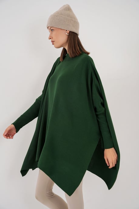 Oversized Halbsteher-Langarm-Strickpullover - Image 3