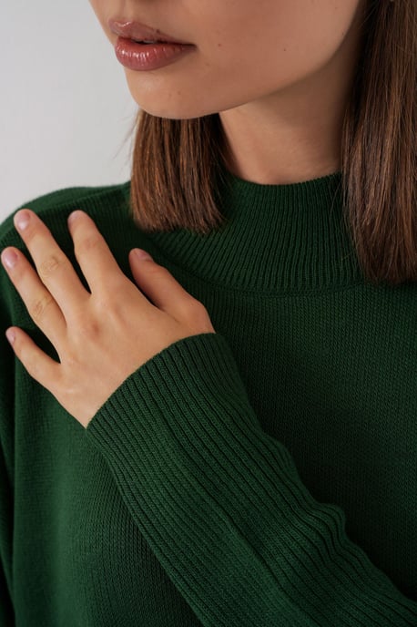 Oversized Halbsteher-Langarm-Strickpullover - Image 5