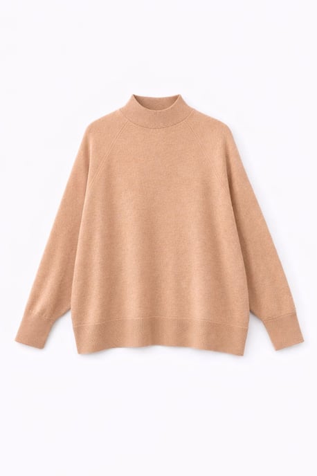 Oversized Rippstrick-Halbrollkragenpullover - Image 1