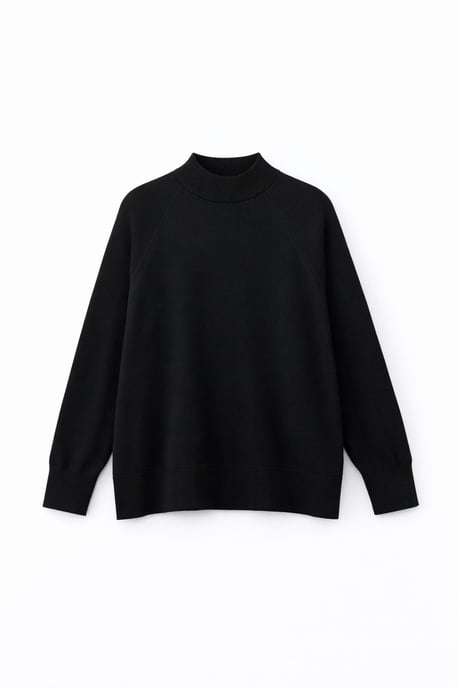 Oversized Rippstrick-Halbrollkragenpullover - Image 2